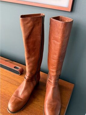 Frye Cognac Leather Tall Boots